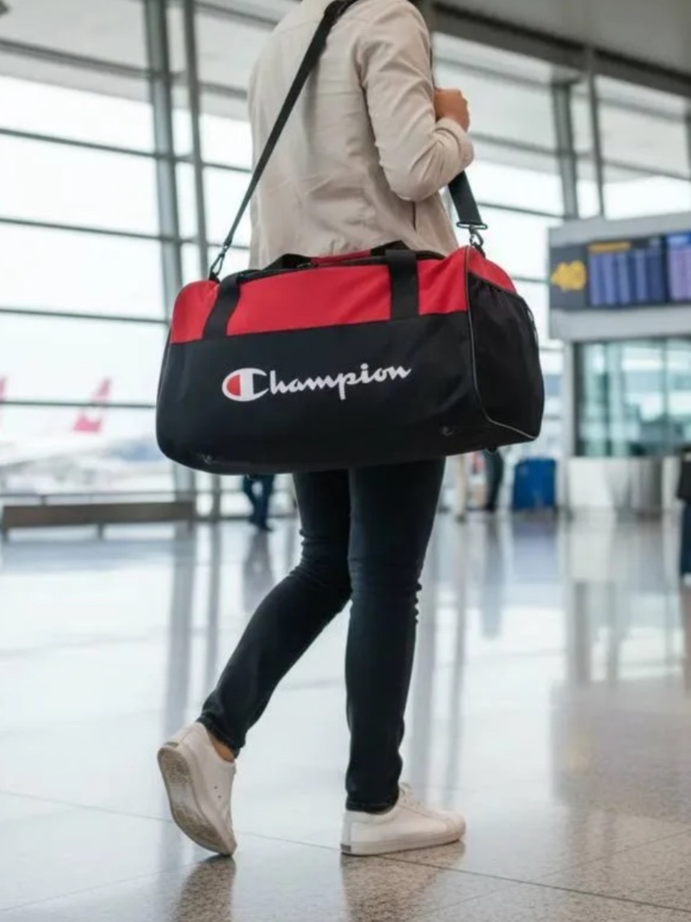 New! Champion Prologue Utility Duffel Bag in Red & Black